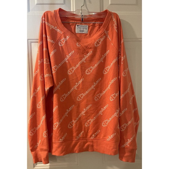Champion Tops - Champion Sweatshirt Large Womens Peach Logo Heritage Pullover Loungewear